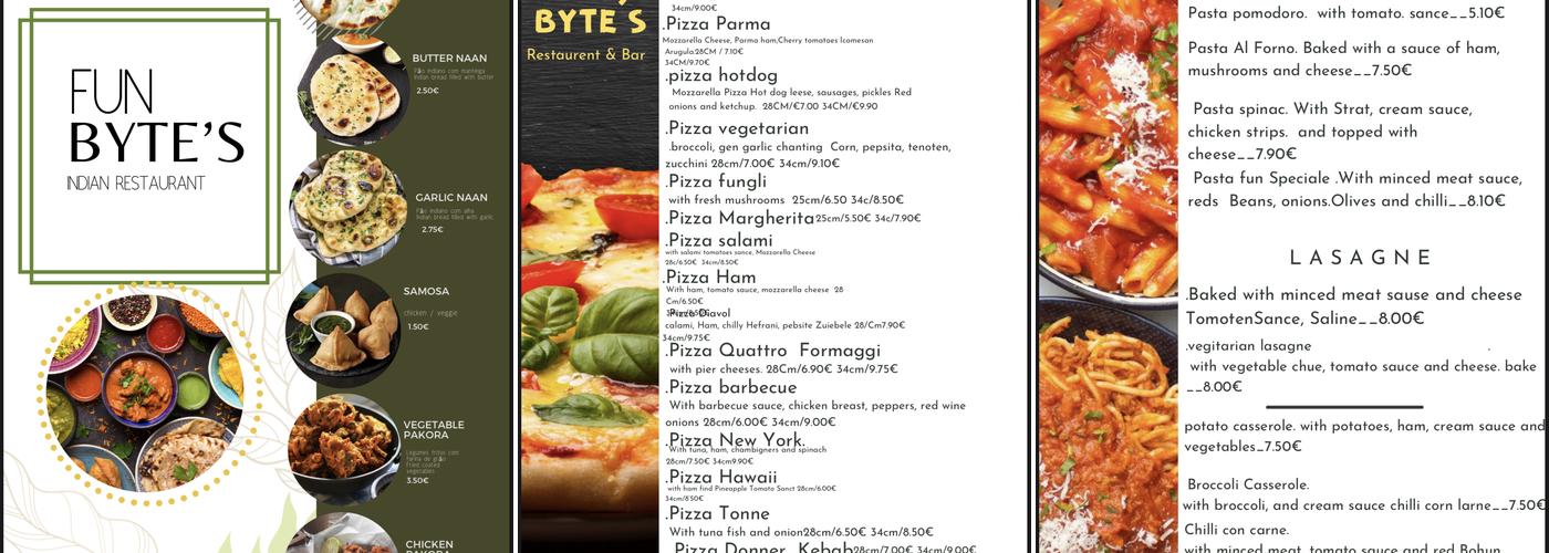 FUN BYTE - Indian Restaurant & Bar Menu