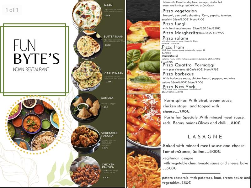 FUN BYTE - Indian Restaurant & Bar Menu