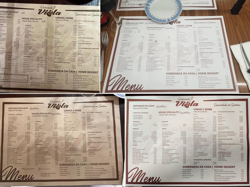 Viola restaurant Menu