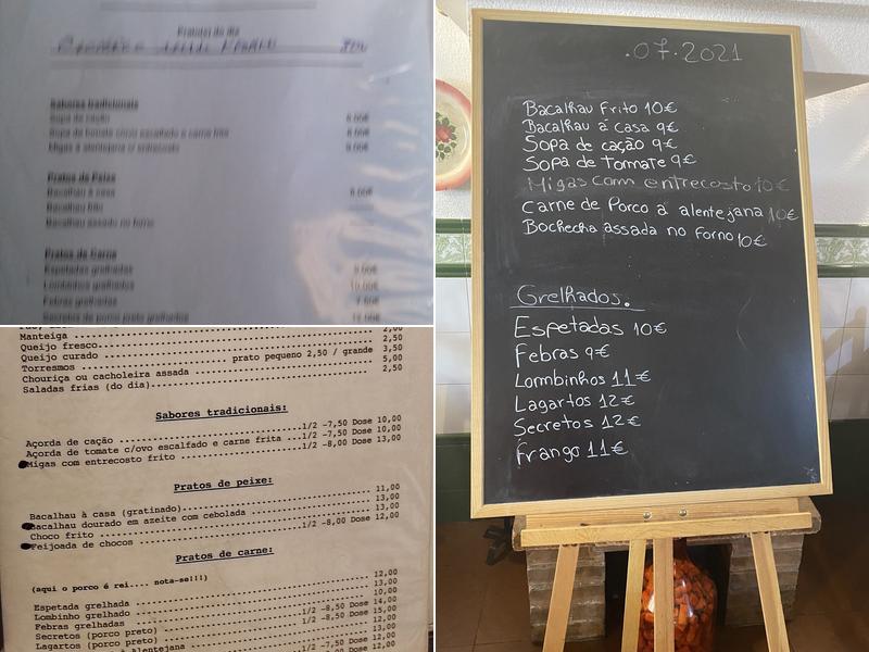 Monte d'Açorda Menu