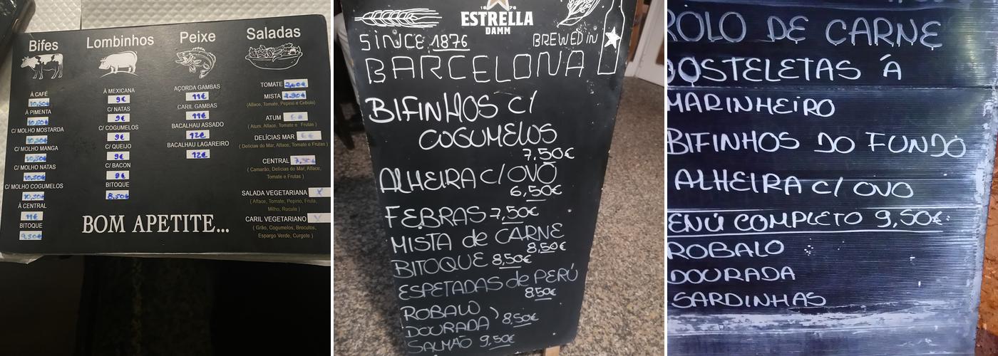 Central Mar e Sol Menu