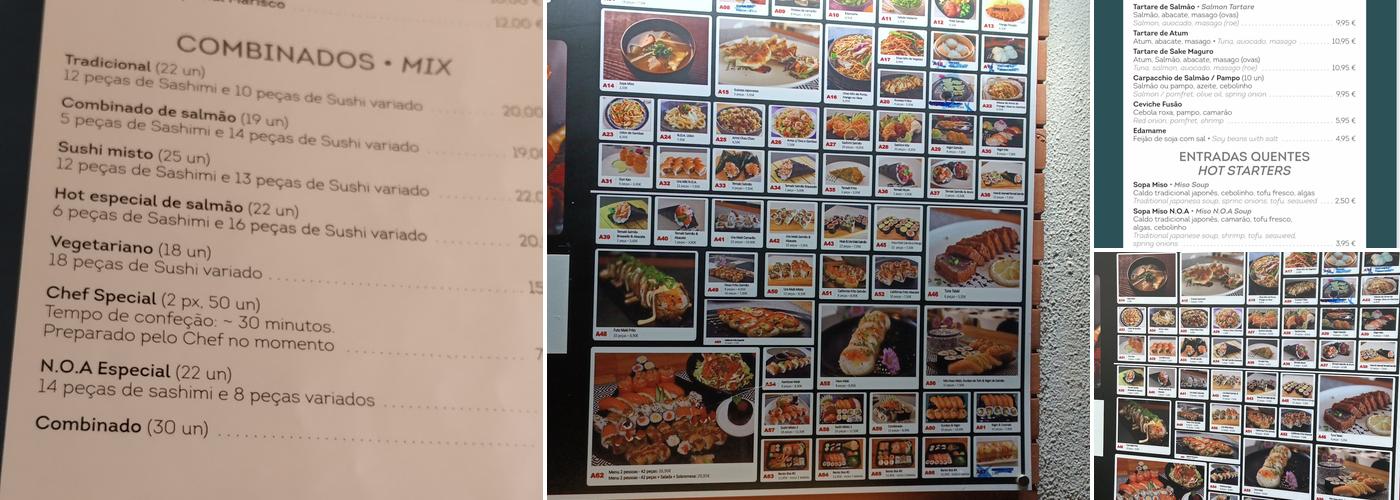 N.O.A Sushi Carcavelos Menu