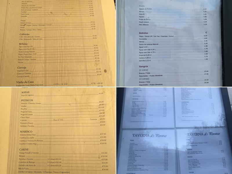 Taverna D's Pereiras Menu