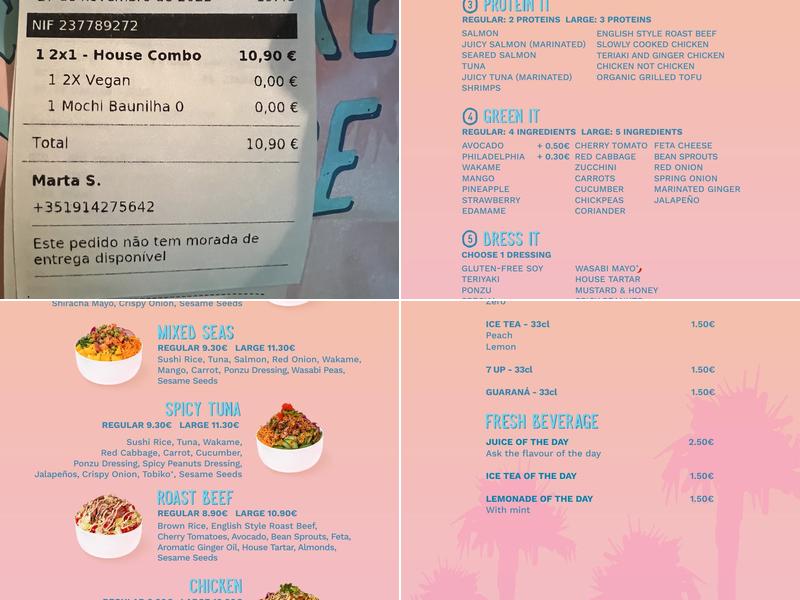 Poke House - Nova University Menu