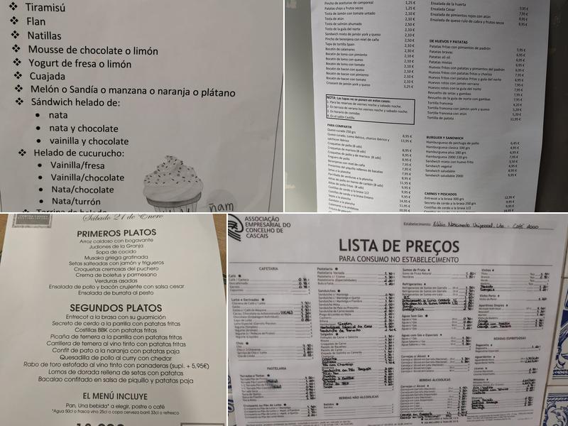 Cafetería 2000 Menu