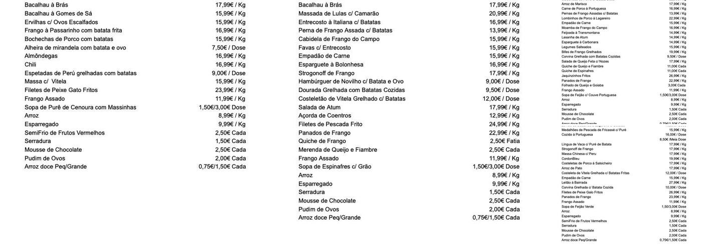 Pronto-a-Comer De Carnaxide Menu