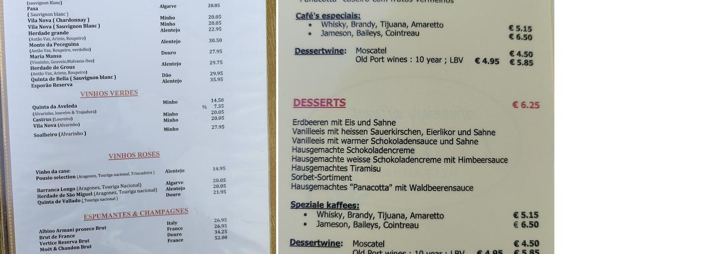 L'Orange Menu
