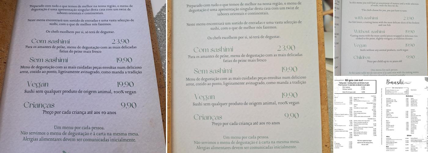 Baushi - Sushi & Bar Menu