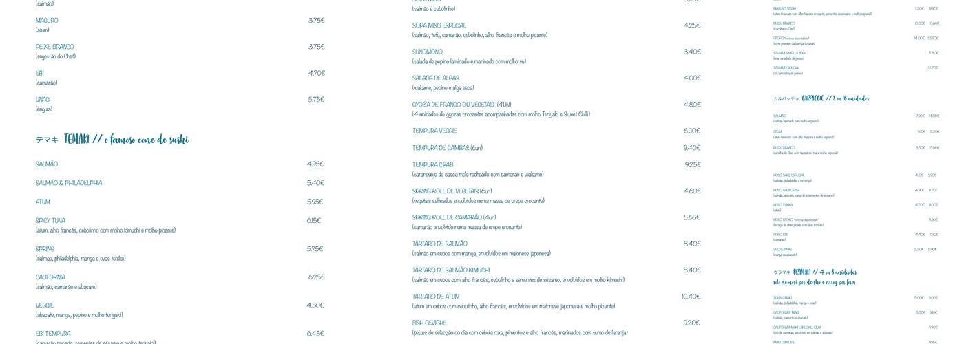 We Sushi - Sushi Lounge Menu