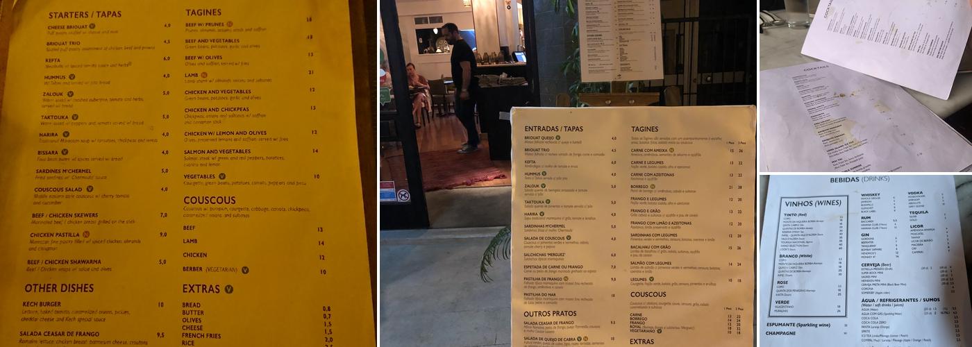 KECH Moroccan Mezze Bar Menu