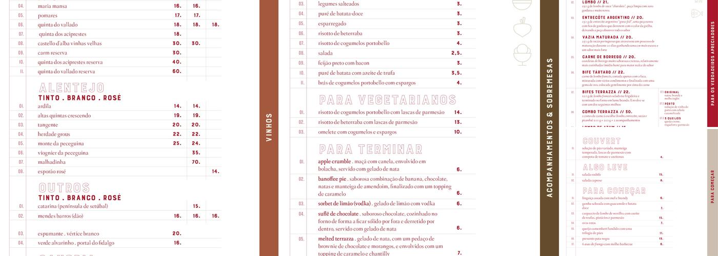 Terrazza Menu