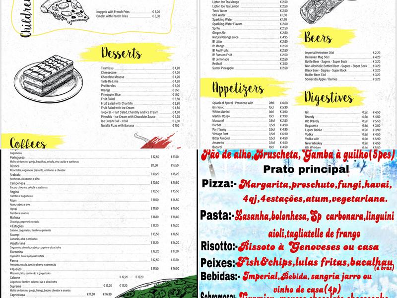 Pizzaghetti Menu