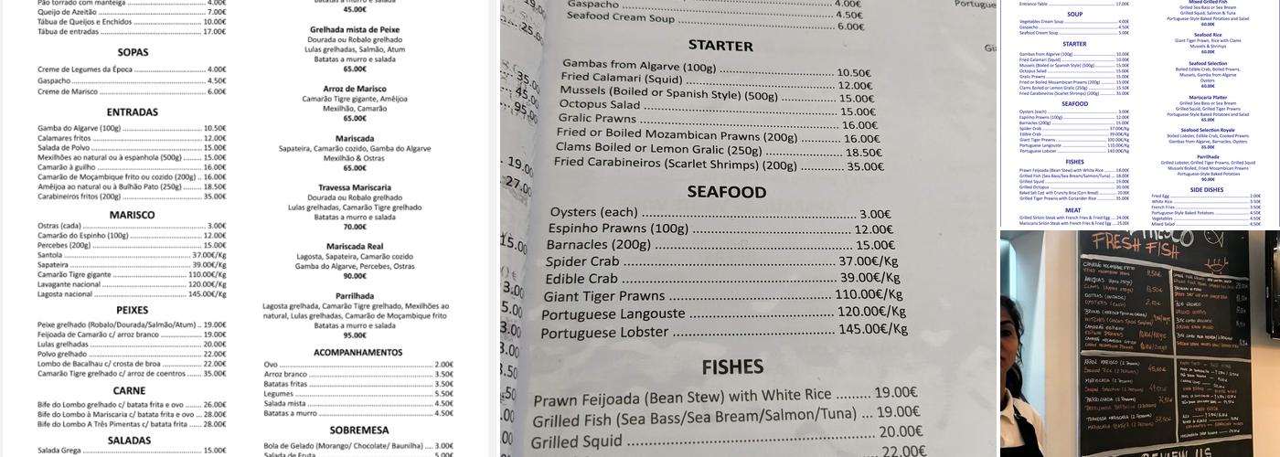 Mariscaria Menu