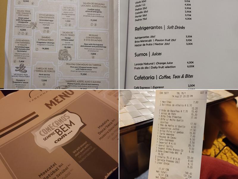 Taberna da Praça Menu
