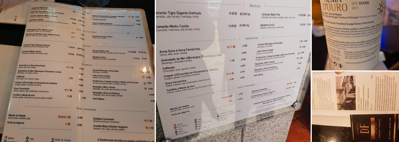 Dona Ferreirinha Menu