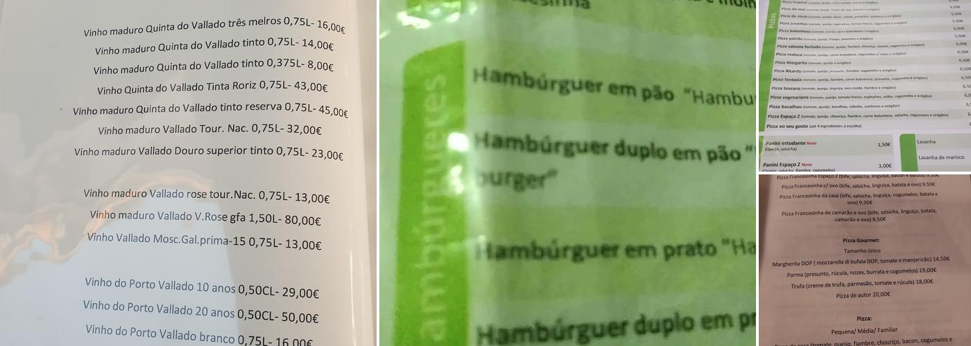 Pizzaria Espaço Z Menu