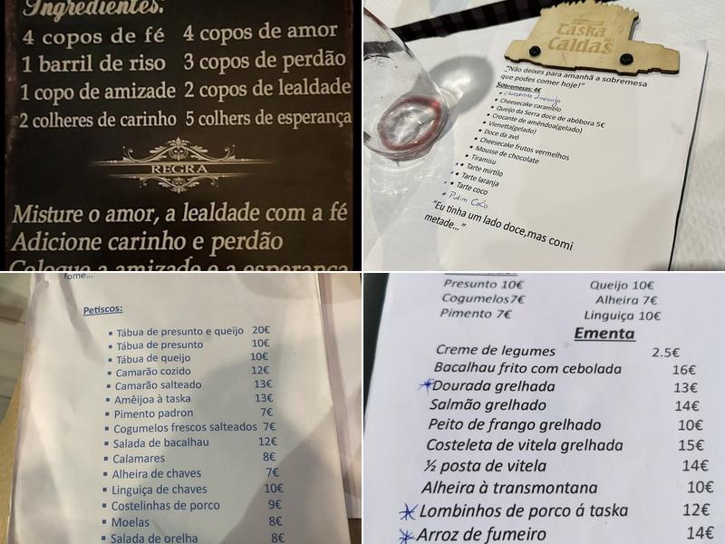Taska das Caldas Menu