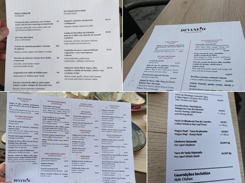 Devaneio Gastropub Menu