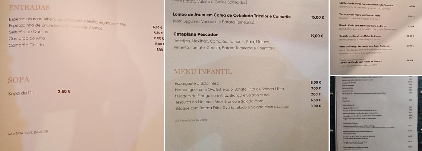 Piscinas do Mondego Menu