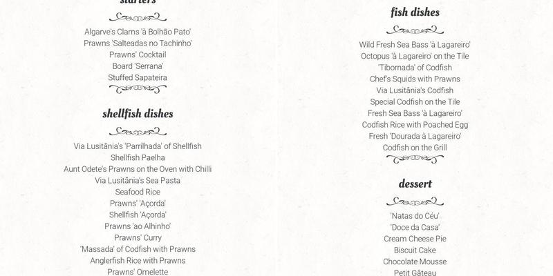 Via Lusitânia Menu