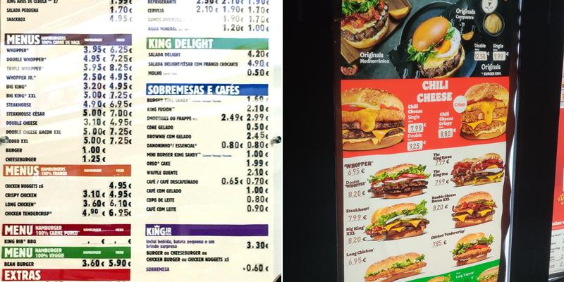 Burger King Menu