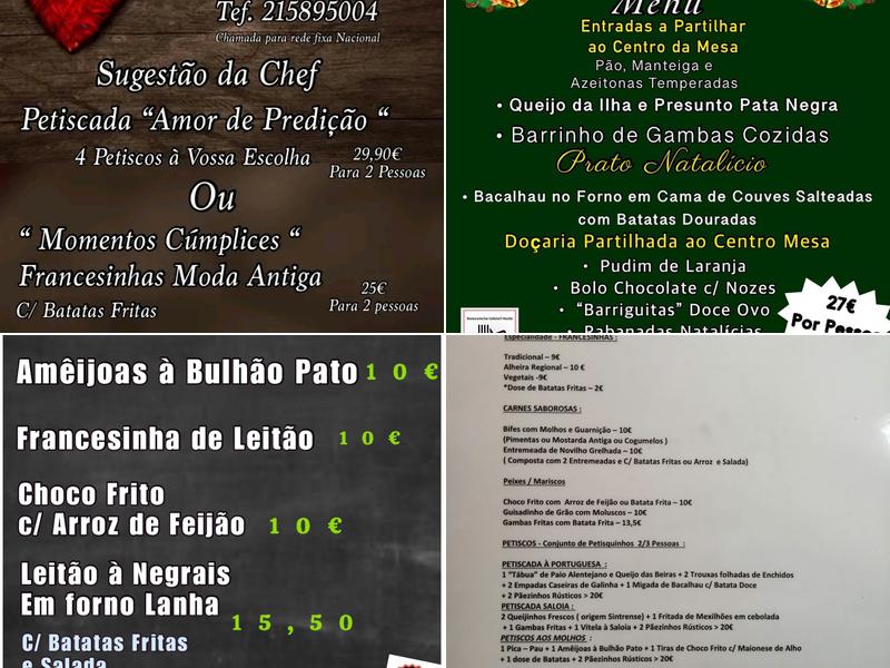 Colheita 71 Menu