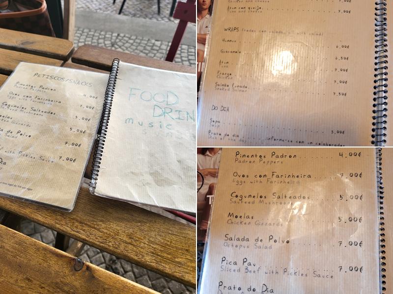 Quiosque das maçãs Menu