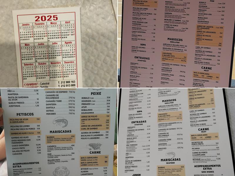 Beerhouse O Barbas Menu