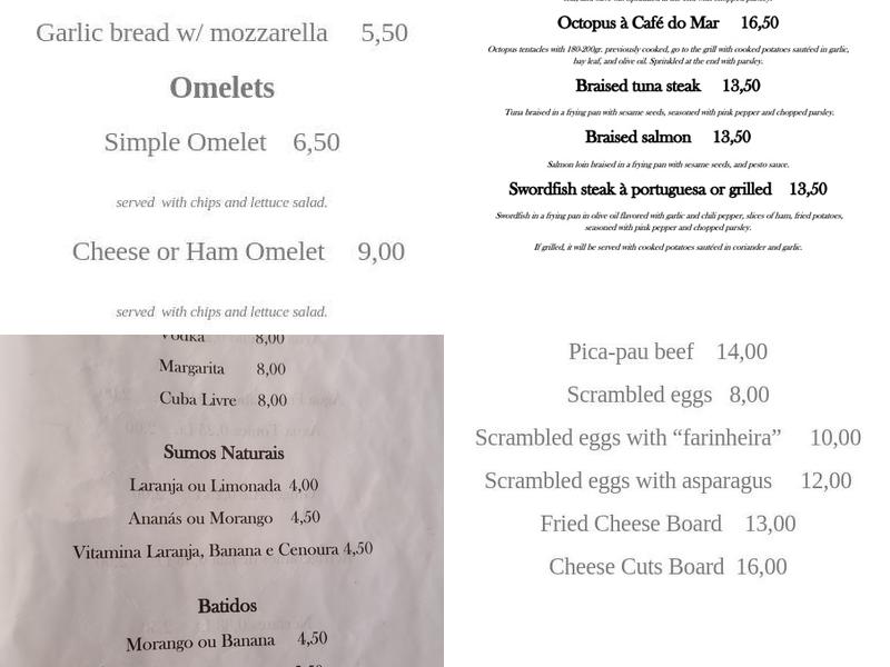 Café do Mar (Cafe do Mar) Menu