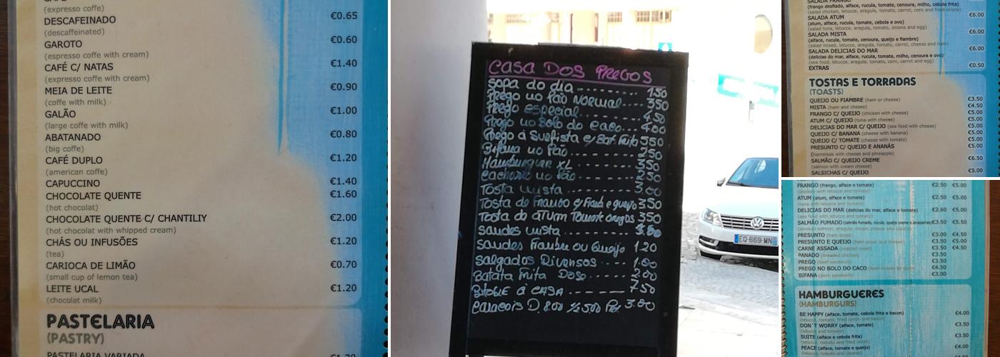 Casa dos Pregos & Açaí Menu
