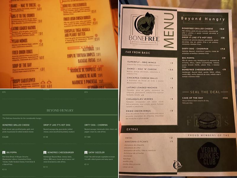 Bone Free Menu