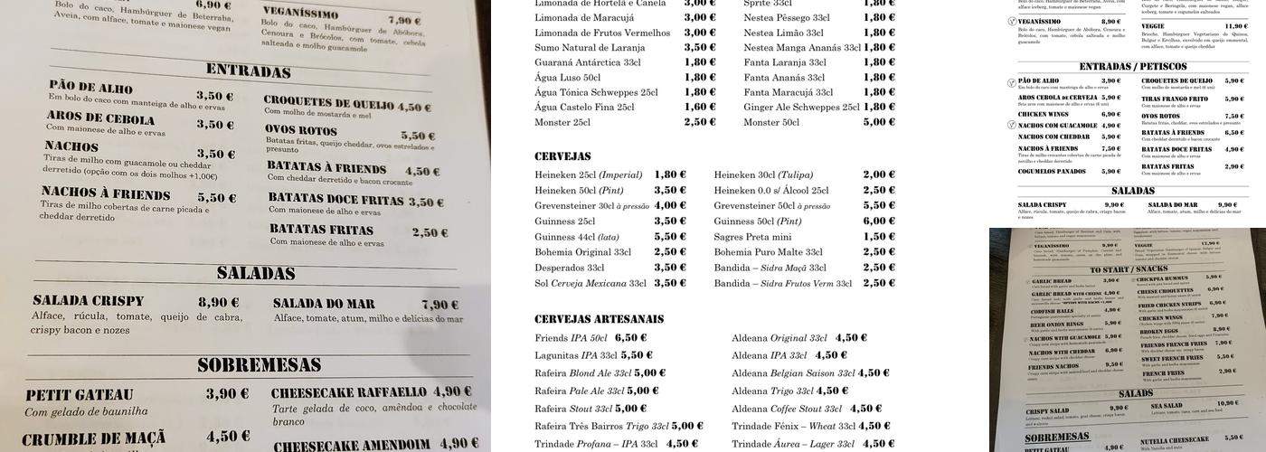 Friends Pub & Hamburgueria Artesanal (FRIENDS Pub & Hamburgueria) Menu