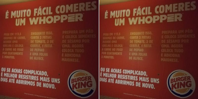 Burger King Serra Shopping Menu