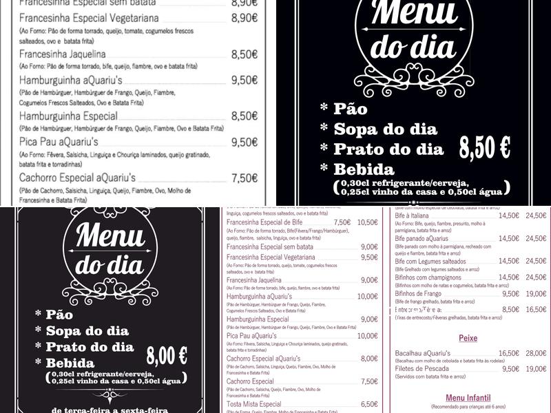 AQuariu's Francesinhas|Restaurante Menu