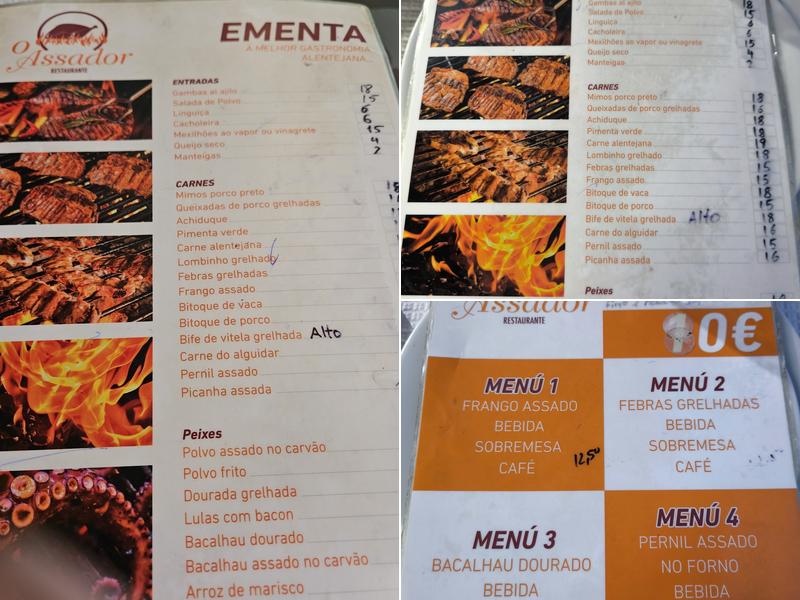 O Assador Menu