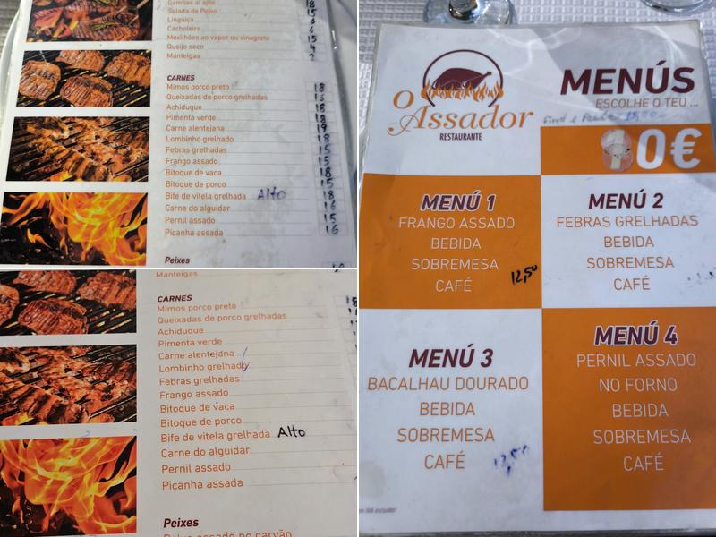 O Assador Menu