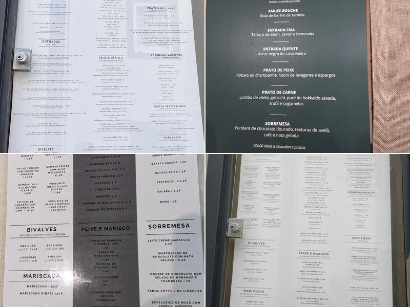 Ribas Marisqueira Menu