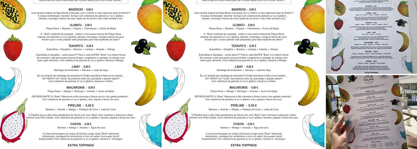 Nalu Bowls Menu