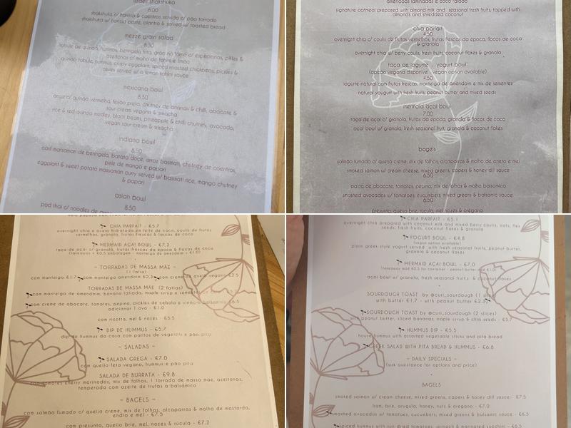 Dear Rose Café Menu