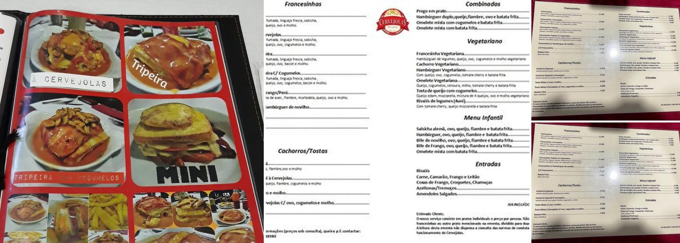 CERVEJOLAS Menu