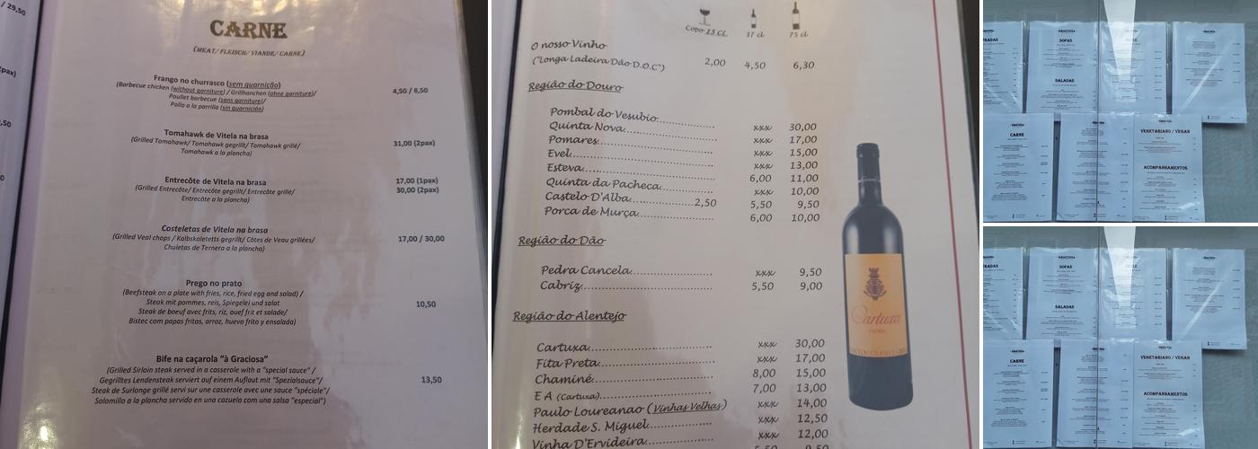 Churrascaria Graciosa Menu