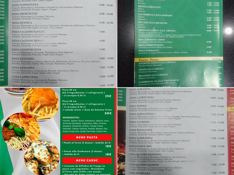 Siamo In Due Restaurante & Pizzeria Menu