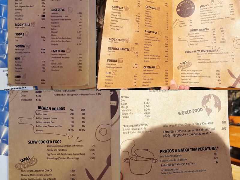 Tapearia Menu