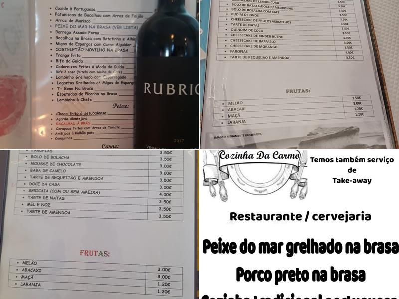 A cozinha da Carmo Menu