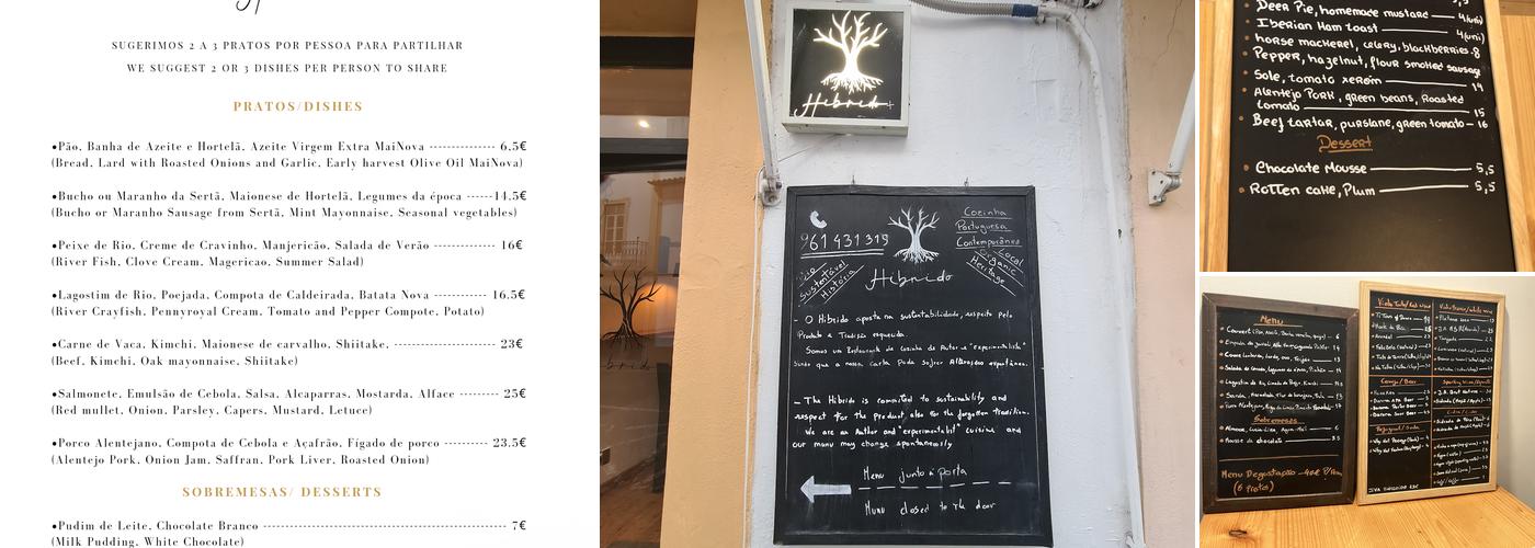 Hibrido_Évora Menu