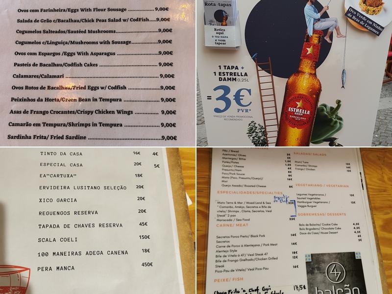 Balcão 47 Menu