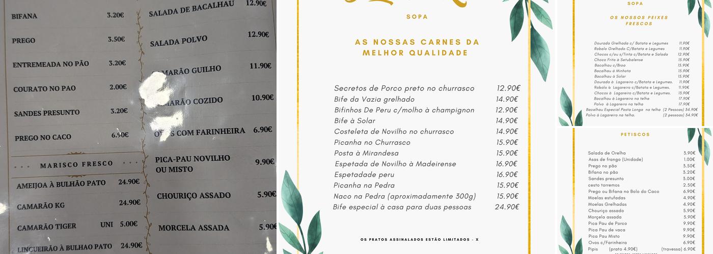 Solar da roda Menu