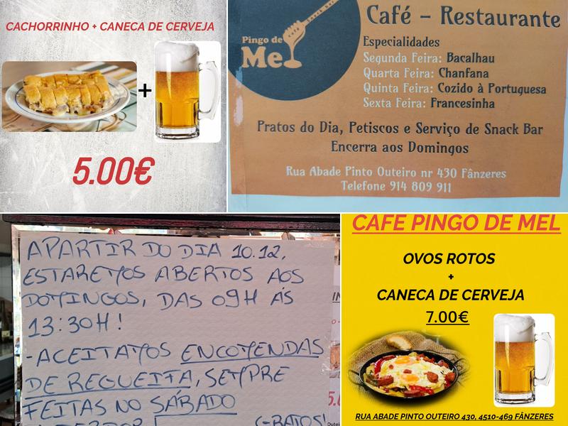 Pingo de Mel Menu