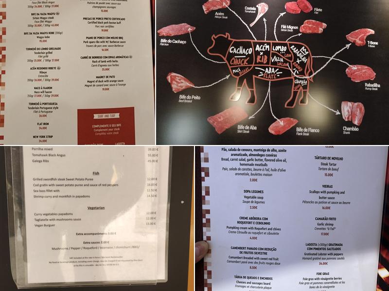 Faaron steakhouse Menu