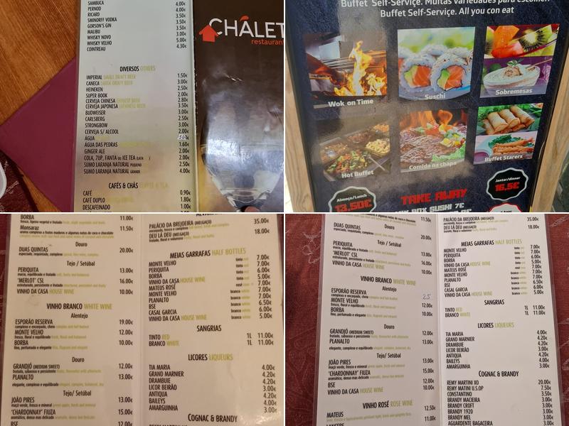 Chalet restaurante Menu